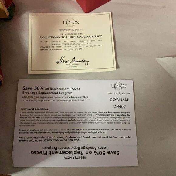 NWT LENOX 2014 SANTA PENCIL FIGURINE ANNUAL CLOCK SHOP COUNTDOWN TO CHRISTMAS‎ - Picture 6 of 6